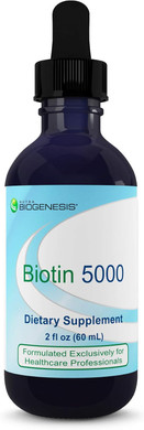 Nutra Biogenesis Biotin 5000 - Liquid Biotin Drops For Hair Skin And Nails, Pure Supplement For Women And Men, 5000Mcg Per Serving - 2 Fl Oz (59 Ml) Glass Bottle