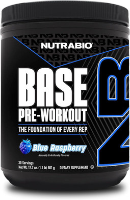 Nutrabio Base Pre-Workout Powder 200Mg Caffiene, Sustained Energy, Focus, Endurance, Pump, Sugar Free, Clean Preworkout For Men And Women - Beta Alanine, L-Tyrosine, 30 Servings - Fruit Punch