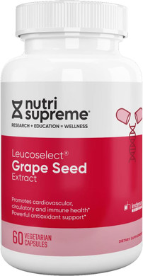 Nutri Supreme Grapeseed Extract Leucoselect, Polyphenols For Super Antioxidant Support, Cardiovascular Health, Kosher Certified 60 Capsules