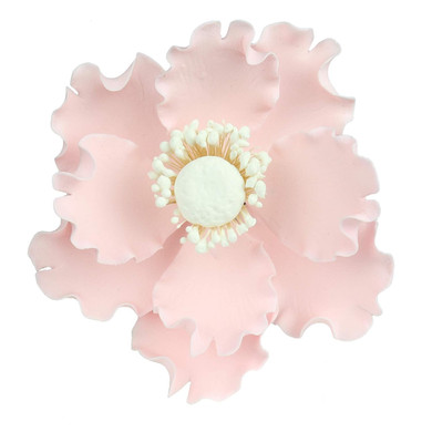 O'Creme Anemone Gumpaste Sugar Flower 3-1/4 Inch - For Cake Decorating - Sugar Paste Decorations For Cakes, Cupcake Toppers - Birthday, Wedding, Valentines, Baby Shower - Set Of 6 - Red