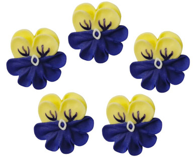 O'Creme Pansy Royal Icing Sugar Flower 1 Inch - For Cake Decorating - Decorations For Cakes, Cupcake Toppers - Birthday, Wedding, Valentines, Baby Shower - Set Of 14 Red