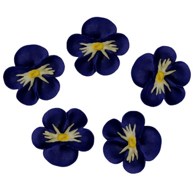 O'Creme Pansy Royal Icing Sugar Flower 1-1/4 Inch - For Cake Decorating - Decorations For Cakes, Cupcake Toppers - Birthday, Wedding, Valentines, Baby Shower - Set Of 16 Yellow