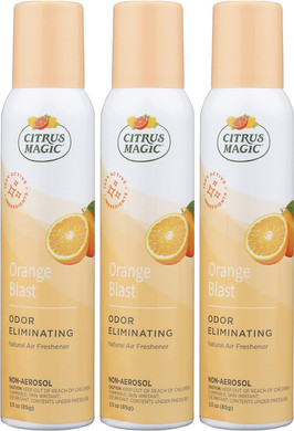 Citrus Magic Natural Odor Eliminator Air Freshener Spray For Home, Orange Blast, 3-Ounce, Pack Of 3