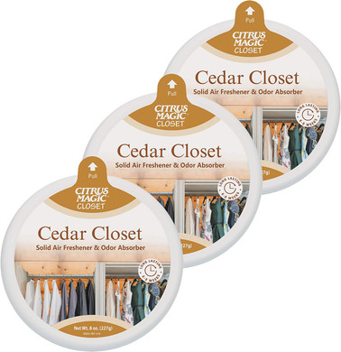 Citrus Magic Odor Absorbing Solid Air Freshener For Closets, Cedar, 8-Ounce, Pack Of 3Cedar Closet8 Ounce (Pack Of 3)