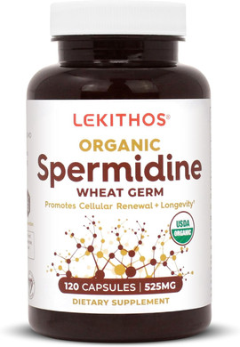 Organic Spermidine Supplement - 525Mg - 120 Capsules - Usda Organic - Non Gmo - Vegan
