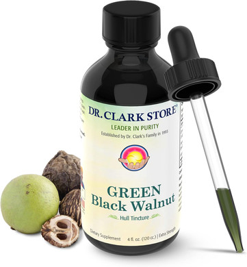 Original Green Black Walnut Hull Tincture (Extra Strength) By Dr. Hulda Clark, 4 Oz