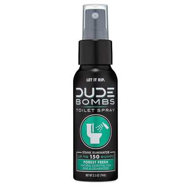 Dude Bombs - Toilet Spray - 2.5 Oz Spray Bottle  Forest Fresh Toilet Spray With Pine And Cedarwood Essential Oils - Stank Eliminator Up To 150 Dumps