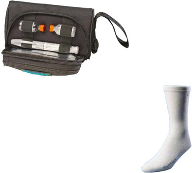 Pen Plus Insulin Carrying Case And Euro Comfort Sock Bundle | Pen+Blk-Euro-Xl