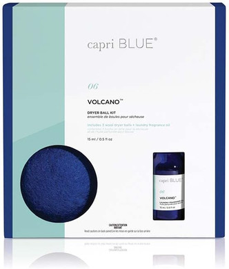 Capri Blue Volcano Dryer Ball Kit  Includes 3 100% Wool Dryer Balls +1 Volcano Laundry Fragrance Oil  Reusable Dryer Balls Eliminate Wrinkles, Static & Lint  Cruelty Free & Non-Toxic Laundry Balls