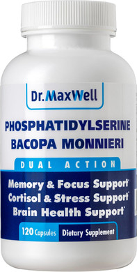 Phosphatidylserine & Bacopa Monnieri, Better Than Each Alone. Phosphatidylserine Supplement 300Mg, No Fillers, Soy Free, 2In1, 120 Capsules. Memory Support