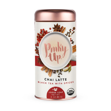Pinky Up Organic Chai Latte Tea - Whole Leaf Organic Black Tea, 40-60Mg Caffeine Per Serving, Naturally Calorie Free & Gluten Free Flavored Tea, 3 Oz