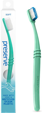 Preserve Ocean Plastic Initiative (Popi) Adult Toothbrush, Made In Usa From Recycled Ocean Plastic, Neptune Green, Soft, 1 Count