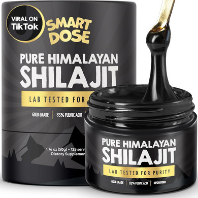 Pure Himalayan Shilajit Resin - Over 85% Fulvic Acid & Large Jar W/ 125 Servings - Probably The Purest Shilajit On The Market - Us Lab Tested For Authentic Himalayan (Large Jar, Gold-Grade Shilajit)