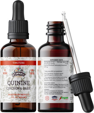 Quinine Tincture Extract, Quinine Liquid (Cinchona Officinalis) Dried Bark Herbal Supplement- Non Gmo Gluten Free In Cold-Pressed Vegetable Glycerine 670 Mg (2 Oz)