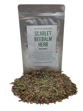 Scarlet Beebalm Herbal Tea, Mountain Balm Herb With Flowers - Made From 100% Monarda Didyma, Cut & Dried - Net Weight: 0.5Oz/14.2G