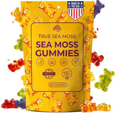 Sea Moss Gummies With Bladderwrack, Burdock Root & Magnesium  Vegan Supplement For Adults & Kids  Plant-Based, Fruity Flavor  60 Gummies, Made In Usa