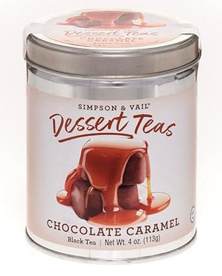 Simpson & Vail, Chocolate Caramel Black Tea, Dessert Collection - 4 Ounce Tin / 50 Cups
