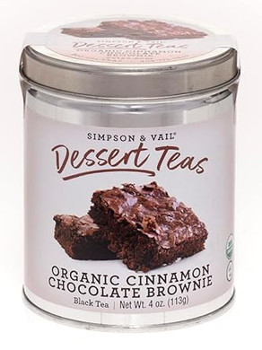 Simpson & Vail, Cinnamon Chocolate Brownie Organic Black Tea, Dessert Collection - 4 Ounce Tin / 50 Cups