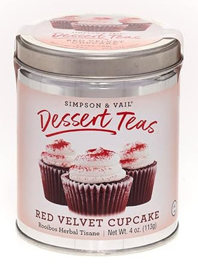 Simpson & Vail, Red Velvet Cupcake Rooibos Herbal Tea, Dessert Collection - 4 Ounce Tin / 50 Cups