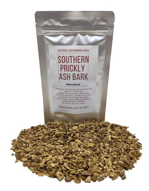 Southern Prickly Ash Bark, Made From 100% Zanthoxylum Clava-Herculis Bark, Cut & Dried - Net Weight: 2.0Oz/56.7G. Hercules' Club, Pepperwood, Or Toothache Tree Bark