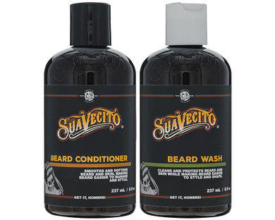 Suavecito Beard Wash Set Cleansing And Conditioning Beard Kit For Men (8 Oz. Each)