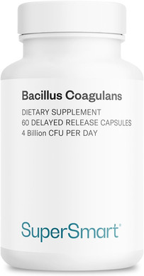 Supersmart Bacillus Coagulans Probiotic 4 Billion Cfu Per Day (High Absorption) - Lactobacillus Sporogenes Supplement | Non-Gmo & Gluten Free - 60 Delayed Release Capsules