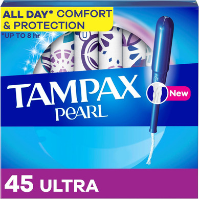Tampax Pearl Tampons, With Leakguard Braid, Ultra Absorbency, Unscented, 32 Count