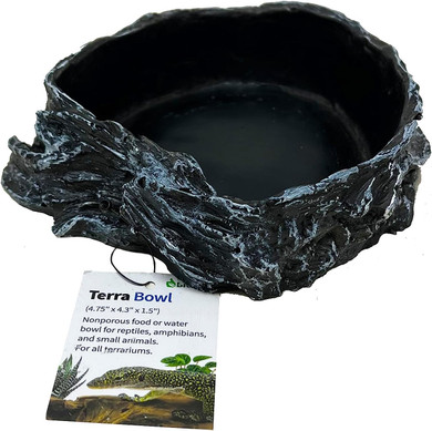 The Bio Dude Terra Water And Food Bowl For Reptiles, Amphibians, Small Mammals And Arachnids. Looks Natural And Animal Safe