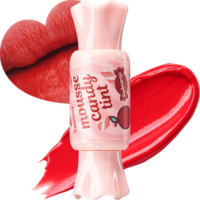 Thesaem Saemmul Mousse Candy Tint #2 Strawberry Mousse - High Pigment Matte Finish Long Lasting Lip Stain With Honey Extracts To Hydrate Lips - Weightless & Smudge-Proof, 0.3 Fl.Oz
