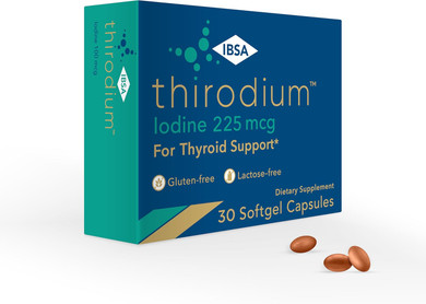Thirodium - Thyroid Support Supplement - 225Mcg Iodine (Sodium Iodate) - 30 Soft-Gel Capsules For Increased Absorption - Gluten-Free, Lactose-Free, Sugar-Free, Non-Gmo
