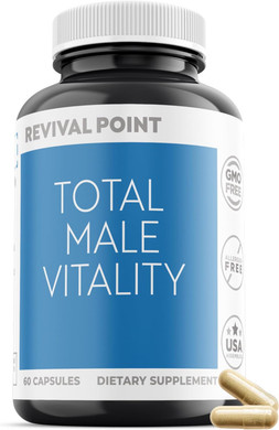 Total Male Vitality- Advanced Muscle Building Supplement For Men With Ripfactor, Zinc Picolinate, Vitamin D3 & Folate Muscle Accelerator & Builder, Nitric Oxide, Natural Energy Supplement- 60 Count