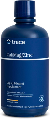 Trace Minerals | Liquid Cal/Mag/Zinc | Calcium, Magnesium, Zinc, Vitamin D3 Supplement | Supports Normal Tissue, Muscle, And Bone Density | Natural Piña Colada Flavor | 32 Servings, 32 Fl Oz