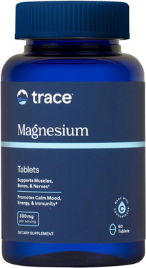 Trace Minerals Magnesium Tablets 300 Mg - Dietary Supplement To Support Muscle & Immune System Health - Cell & Nerve Health Support Supplement With Trace Minerals - 60 Tablets (30 Servings)