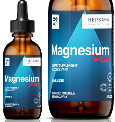 Triple Complex Magnesium 4 Oz Liquid Drops - Advanced Complex Magnesium Citrate, Glycinate, L-Threonate With Vitamins B6, D, C Supplement - High Potency 100% Absorption - Family Size - 90-Day Supply