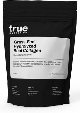 True Nutrition - Hydrolyzed Collagen Powder From Grass Fed Beef - Paleo Friendly, Gluten, Soy, And Dairy Free, Non-Gmo, Grass Fed Collagen Peptides Powder - Unflavored - 1Lb