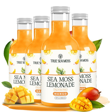 Trueseamoss Mixed Berry Sea Moss Lemonade  Antioxidant-Rich Natural Drink With Sea Moss  4 X 12 Fl Oz Bottles  Vegan  Made In Usa