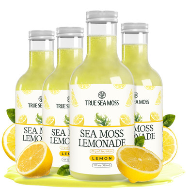 Trueseamoss Pina Colada Sea Moss Lemonade  Coconut Pineapple Infused Sea Moss Drink  Vegan & Tropical Hydration  4 X 12 Fl Oz Bottles  Made In Usa