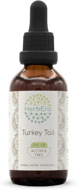 Turkey Tail B60 Alcohol-Free Herbal Extract Tincture, Concentrated Liquid Drops Natural Turkey Tail (Trametes Versicolor) Dried Mushroom (2 Fl Oz)