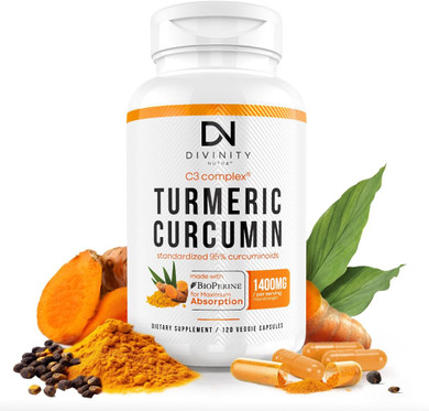 Turmeric Curcumin With Bioperine Black Pepper 1400Mg, Support Glp-1 Naturally, Max Absorption Turmeric Supplement For Joint Support With 95% Standardized Curcuminoids C3 Complex, Non Gmo, 120 Capsules
