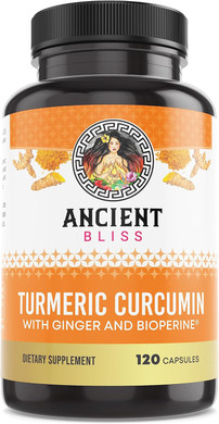 Turmeric Curcumin With Ginger & Bioperine, Turmeric Curcumin With Black Pepper & Raw Ginger Root Powder Capsule Supplement By Ancient Bliss (120 Capsules)
