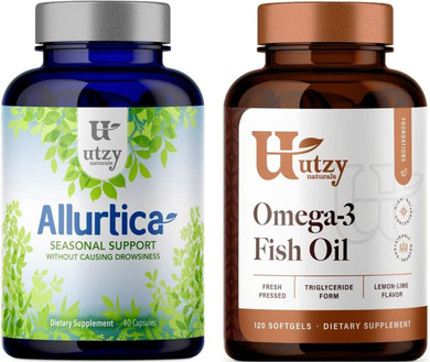 Utzy Sinus And Respiratory Support Bundle | Allurtica And Omega 3 Fish Oil