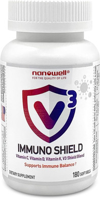 V3 Immuno Shield 180 Softgels X 2 Bottles - Immune Support Supplement, Vitamin C, Vitamin D3, K Complex, And Zinc (360 Count)