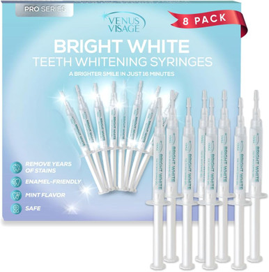 Venus Visage Led Teeth Whitening Kit With 4X 35% Carbamide Peroxide Teeth Whitening Gel Syringes, 2X Remineralization Gel Syringes, Whitener Trays, Led Whitener Device & Shade Guide