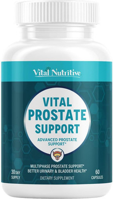 Vital Prostate Support Supplement For Men  Multiphase Herbal Formula With Saw Palmetto, Beta-Sitosterol & Zinc  Urinary Flow, Bladder Comfort & Prostate Health Supplements For Men  30 Days Supply