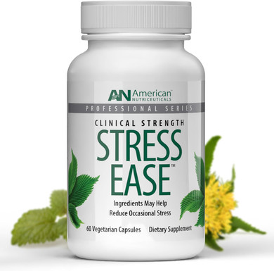 Vitality C American Nutriceuticals - Stress Ease - Theanine Stress Balance Supplement - For Calming, Mood Support, And Cortisol Reducer - Contains Senoril, Lemon Balm Etc. (1-2 Month Supply)