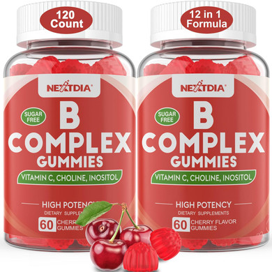 Vitamin B Complex Gummies, Vegan Vitamin B Gummies With 2000 Mcg Methyl B12, Methyl Folate | Plus Choline + Inositol, Vitamin C + Zinc For Supports Energy, Mood, Immune, Healthy Hair, Skin - 60 Cts