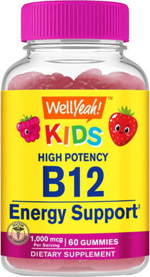 Vitamin B12 Gummies For Kids - Boost Energy, Improve Brain Function, And Strengthen Immune System - Non-Gmo, Gluten-Free - Great Tasting Berry Flavor - Easy To Chew - 60 Gummies