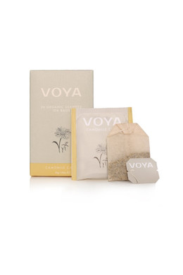 Voya Organic Chamomile And Seaweed Infused Herbal Tea, Organic Chamomile Leaves, Non-Gmo Plastic-Free Cellulose Fibre, Biodegradable, 20 Sachets