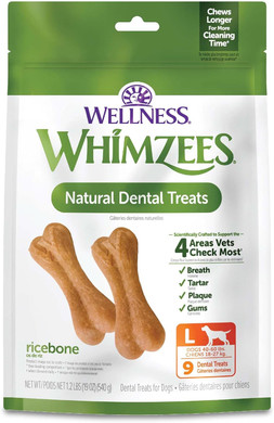 Wellness Whimzees Hedgehog Dog Dental Treats, Natural Chews, Large Size, (6 Count)
