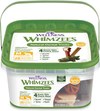 Wellness Whimzees Value Box Dog Dental Treats, Natural Chews, Small Size, (89 Count)